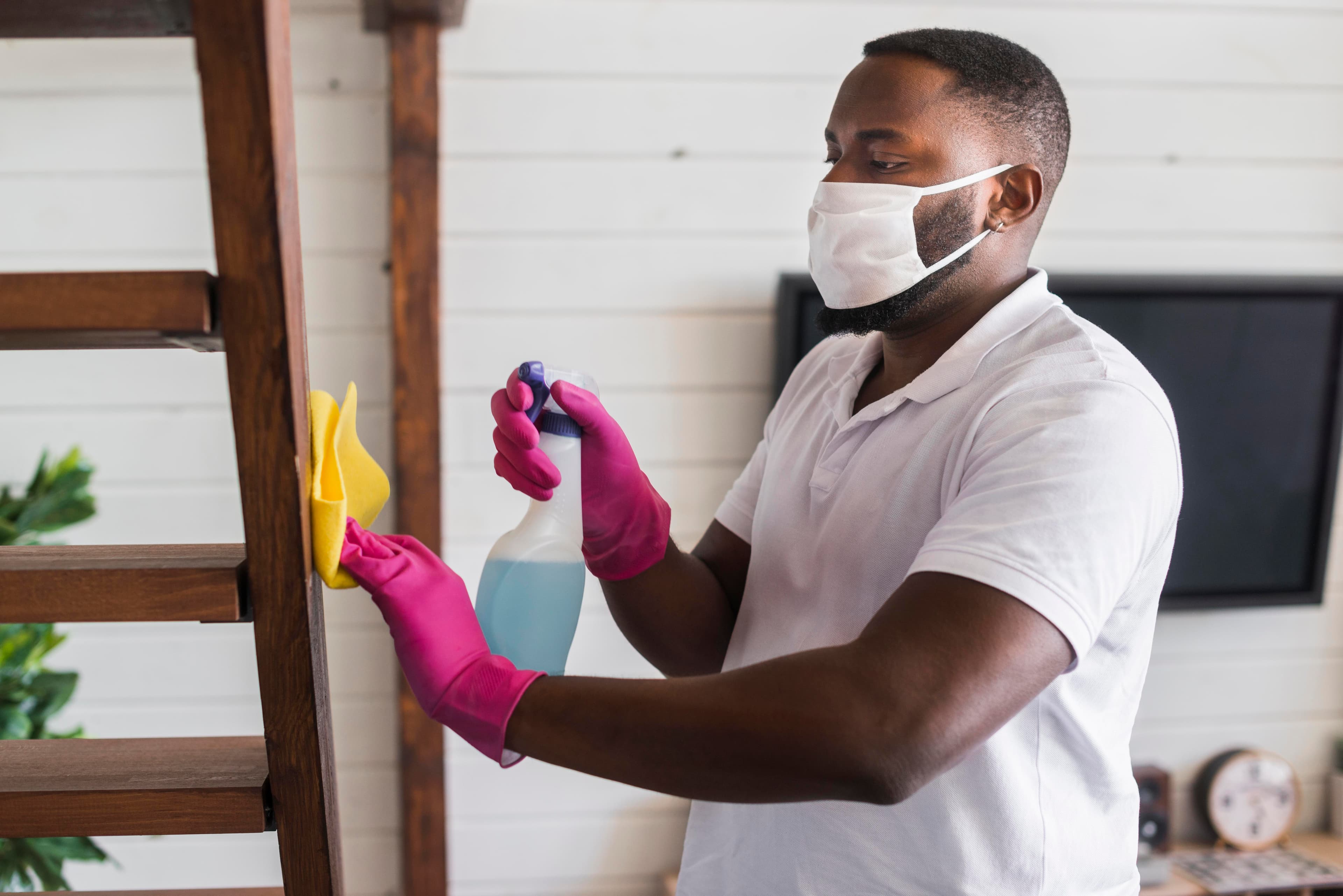 Professional housekeeping team at work